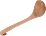 Long Handle Wooden Soup Spoon Japanese Style 26x8cm Porridge and Hot Pot Utensil Table Spoon for Cooking and Serving Ideal Kitchen Tool for Home Use