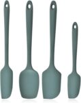 Silicone Spatula, 4-Pack Silicone Set Heat Resistant for Non Stick,Food Grade Cookware with Stainless Steel for Mixing,Cooking,Baking,Flipping,Spreading,Lifting,Serving,BPA Free,Dishwasher Safe(Green)