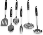 Heavy Duty Kitchen Tool and Utensil Set, 6 Piece, Stainless Steel