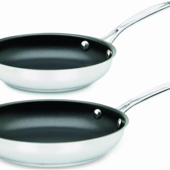 Classic Stainless Nonstick 2-Piece 9-Inch and 11-Inch Skillet Set - Black And Silver