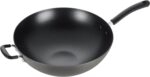 Hard Anodized Nonstick Wok 14 Inch, Oven Broiler Safe 350F, Non Stick Stir-Fry Pan, Cookware, Pots and Pans, Kitchen, Versatile Deep Frying, Sauté, Braise, Stew, Dishwasher Safe, Black