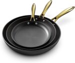 Non Stick Frying Pans, Nonstick Cast Iron Skillets 3 Pcs - 8 Inch, 10 Inch and 12 Inch Nonstick Frying Pan Set, Professional Frying Pans Set, Nonstick Pan with Stay Cool Handle, Christmas Gifts