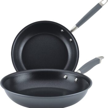 Hard-Anodized Nonstick Skillets (2 Piece Set- 10.25-Inch & 12.75-Inch, Moonstone)